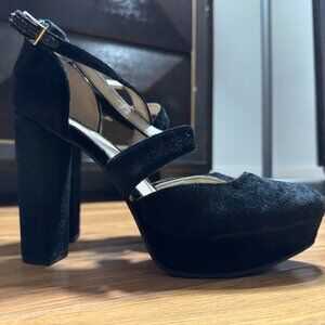 Guess Black Velvet High Heels